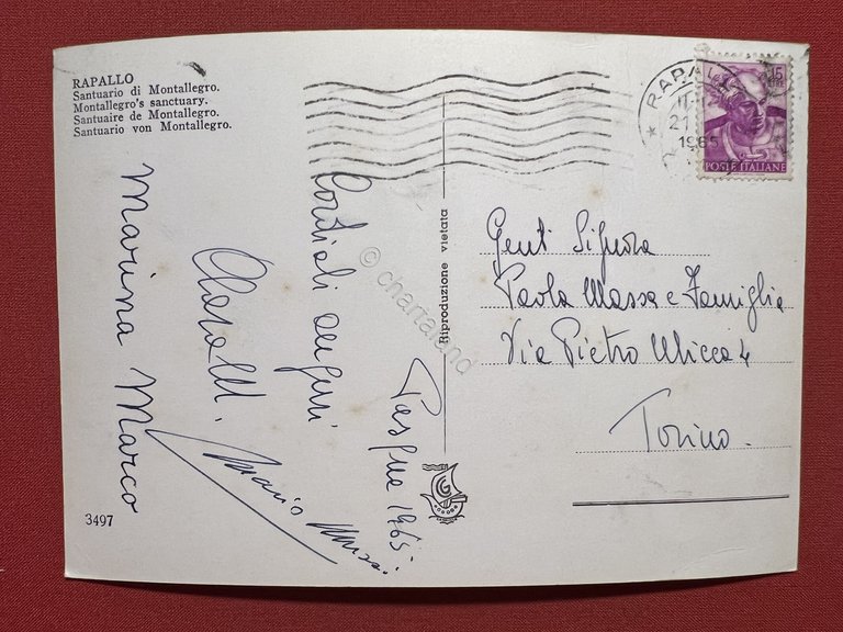 Cartolina - Rapallo ( Genova ) - Viale al Santuario …