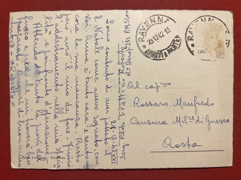 Cartolina - Ravenna - Capanno di Garibaldi - 1942