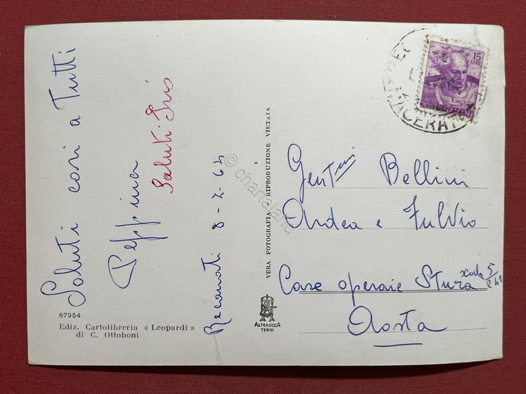 Cartolina - Recanati (Macerata) Portici Palazzo Comunale e Torre del …