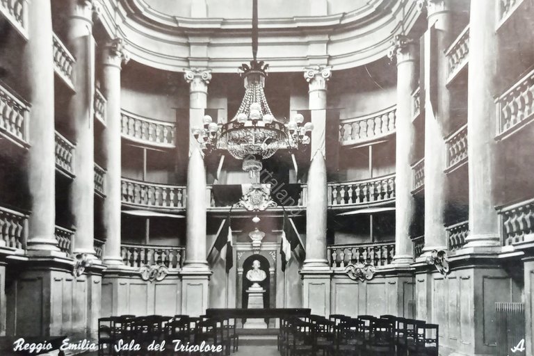 Cartolina - Reggio Emilia - Sala del Tricolore - 1954