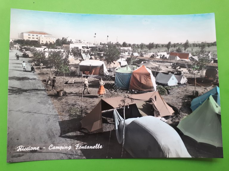 Cartolina - Riccione - Camping Fontanelle - 1950 ca.