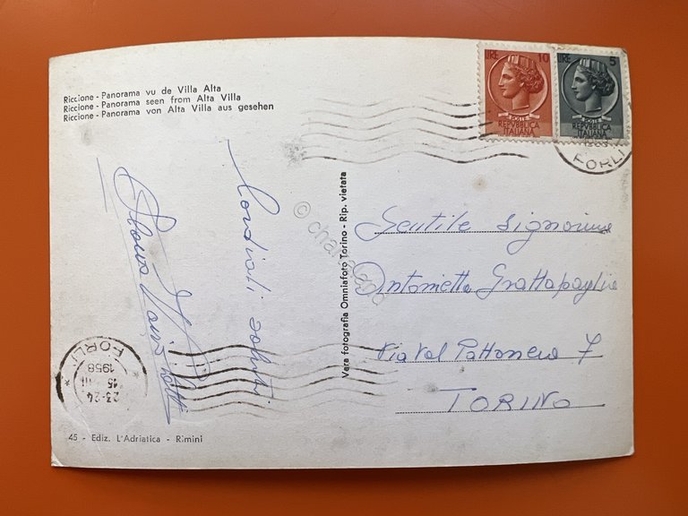 Cartolina - Riccione ( Rimini ) - Panorama da Villa …