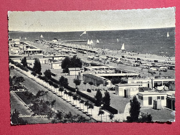 Cartolina - Riccione ( Rimini ) - Spiaggia - 1961 | Immagine Gallery 3