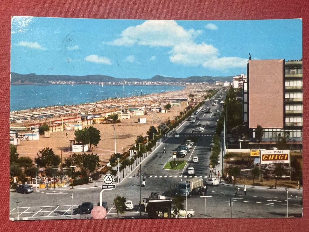 Cartolina - Riccione ( Rimini ) - Spiaggia - 1965