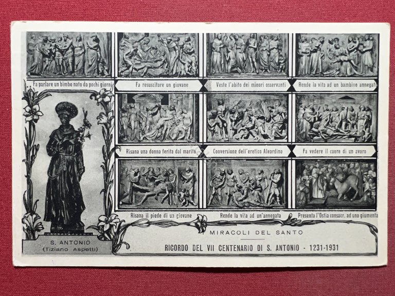 Cartolina - Ricordo del VII Centenario di S. Antonio 1231-1931 …