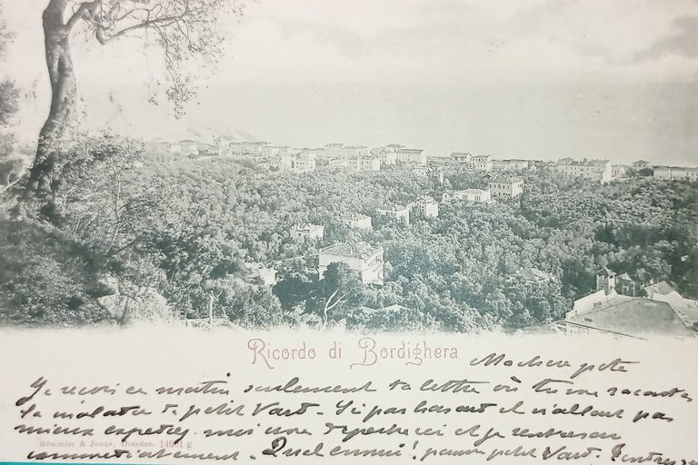 Cartolina - Ricordo di Bordighera - 1902