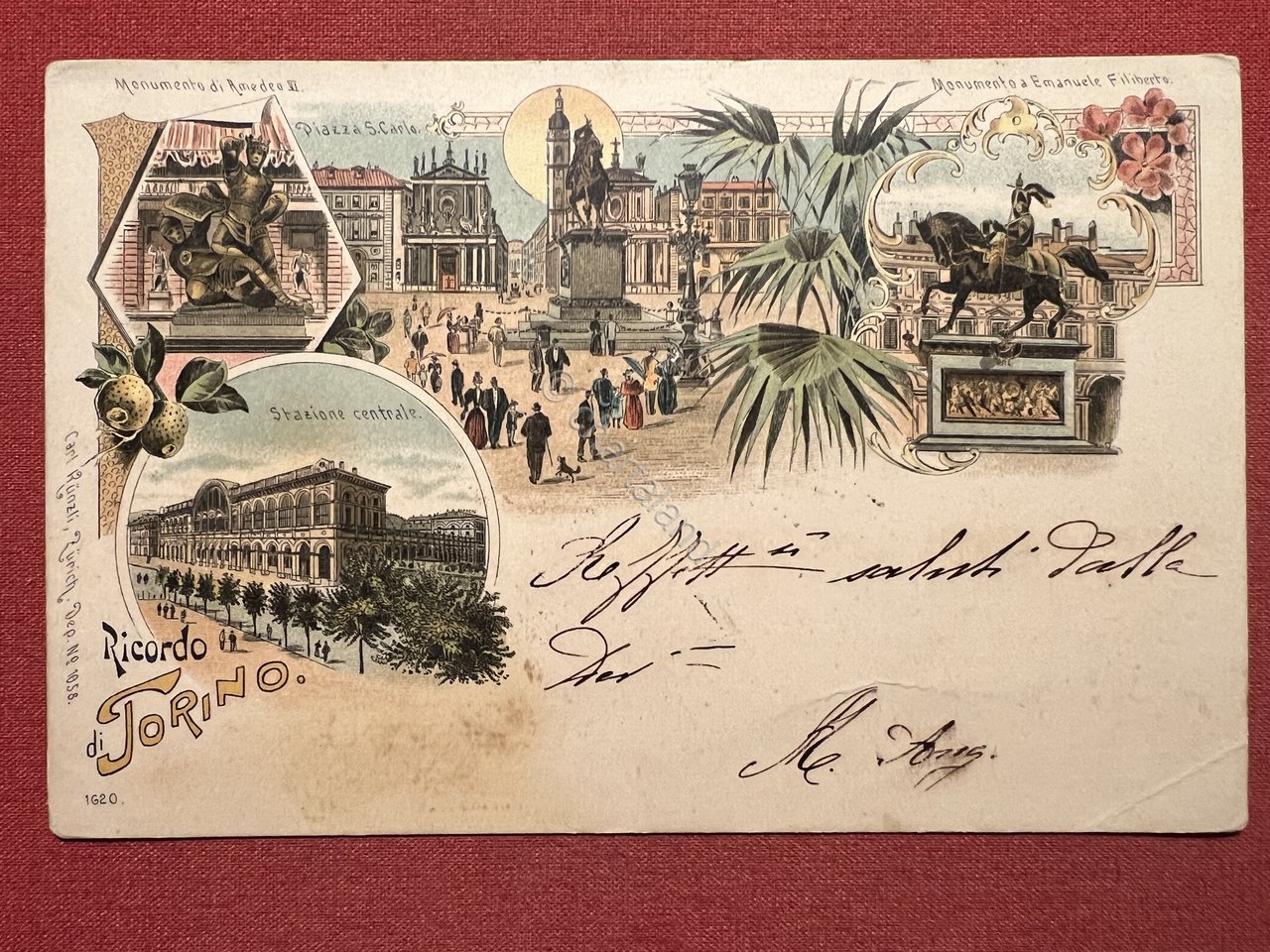 Cartolina - Ricordo di Torino - Piazza San Carlo - …