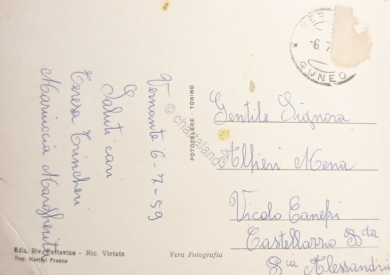 Cartolina - Ricordo di Vernante - Vedute diverse - 1959