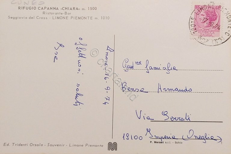 Cartolina - Rifugio Capanna Chiara - Seggiovia del Cross - …