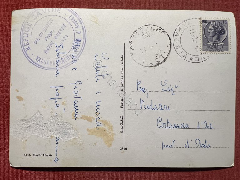 Cartolina - Rifugio Savoia al Col del Nivolet - Valsavarenche …