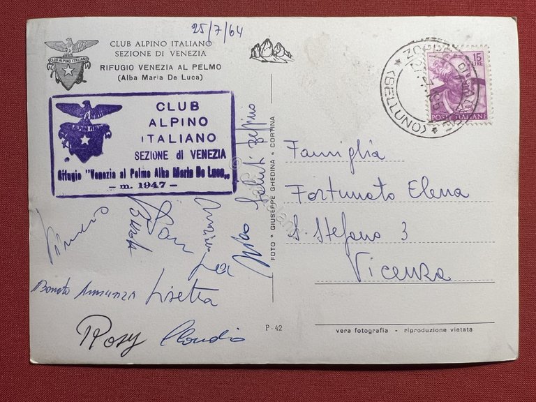 Cartolina - Rifugio Venezia al Pelmo ( Alba Maria De …