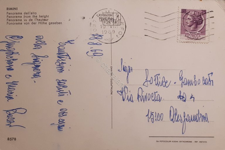 Cartolina - Rimini - Panorama dall'aereo - 1969