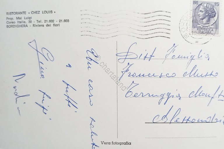 Cartolina - Ristorante Chez Louis - Bordighera - Riviera dei …