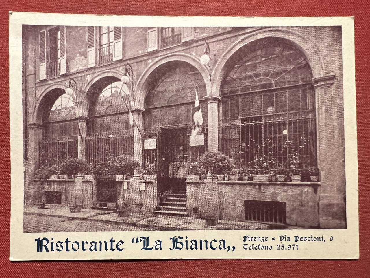 Cartolina - Ristorante La Bianca - Firenze - Via Pescioni …
