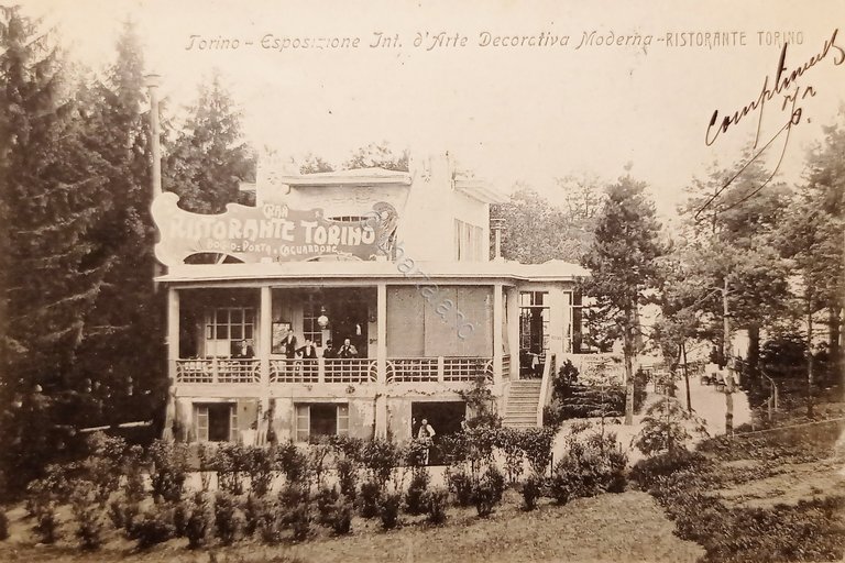 Cartolina - Ristorante Torino - Esposizione Ind. d'Arte Decorativa Moderna …