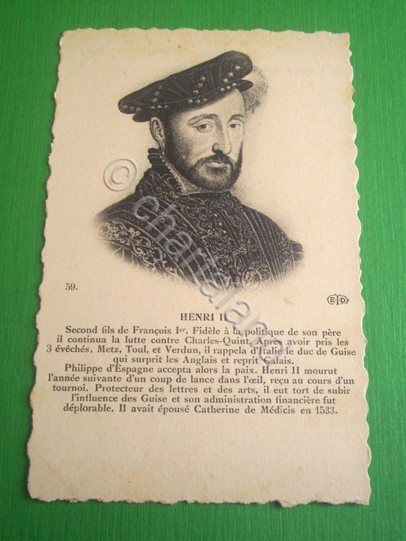 Cartolina - Ritratto Henri II de France - 1910 ca | Immagine Gallery 2