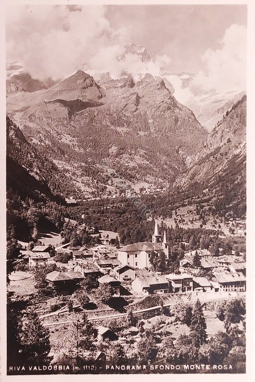 Cartolina - Riva Valdobbia - Panorama sfondo Monte Rosa - …