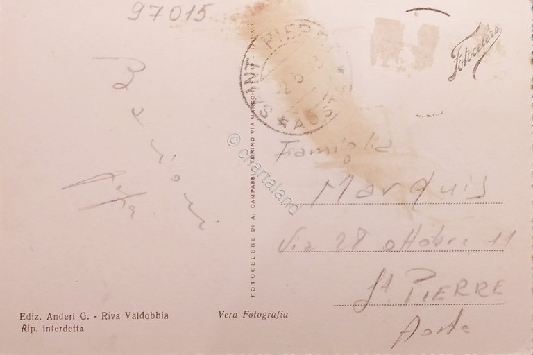 Cartolina - Riva Valdobbia - Panorama sfondo Monte Rosa - …