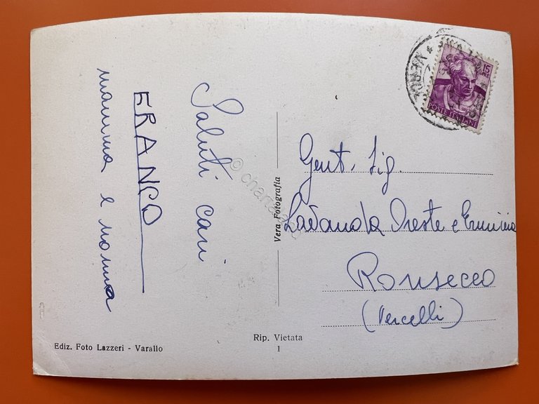 Cartolina - Riva Valdobbia (Vercelli) - Panorama - Sfondo Monte …