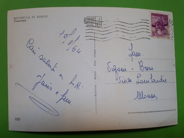 Cartolina - Rivabella di Rimini - Panorama - 1964