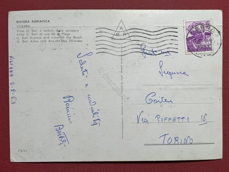 Cartolina - Riviera Adriatica - Viserba - Viale G. Dati …