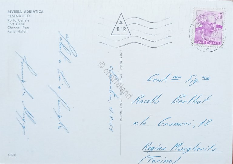 Cartolina - Riviera Adriatica ( Cesenatico ) - Porto Canale …