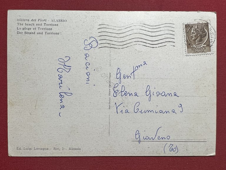 Cartolina - Riviera dei Fiori - Alassio - La Spiaggia …