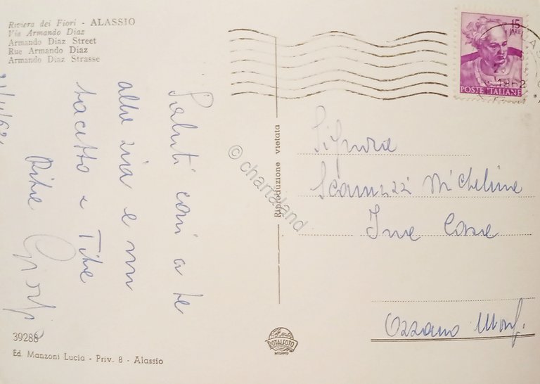 Cartolina - Riviera dei Fiori - Alassio - Via Armando …