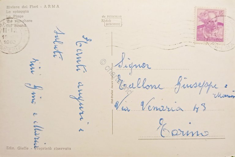 Cartolina - Riviera dei Fiori - Arma - La Spiaggia …