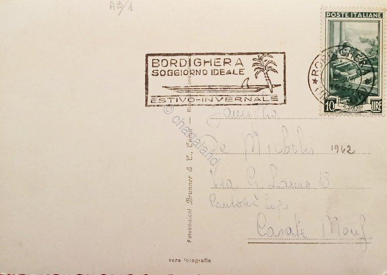 Cartolina - Riviera dei Fiori - Bordighera - Giardino Winter …