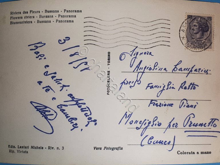 Cartolina - Riviera dei Fiori - Bussana - Panorama - …
