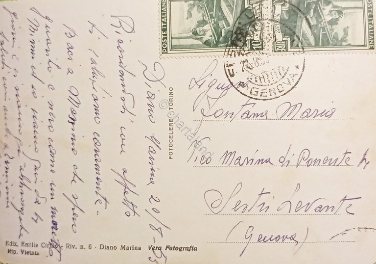 Cartolina - Riviera dei Fiori - Diano Marina - Vista …