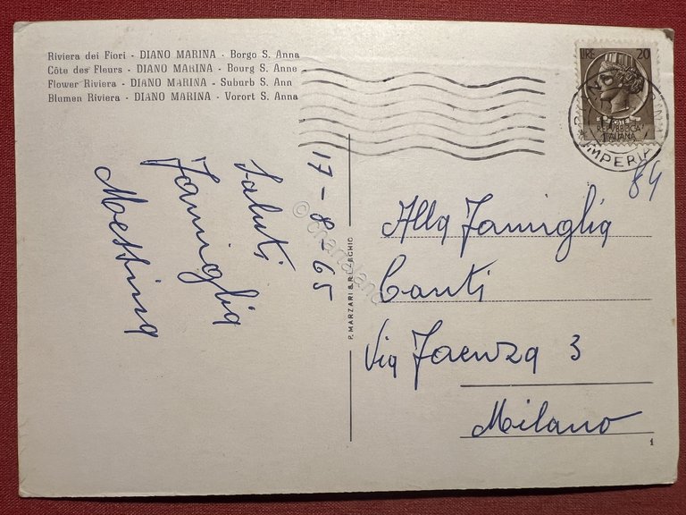 Cartolina - Riviera dei Fiori - Diano Marina ( Imperia …