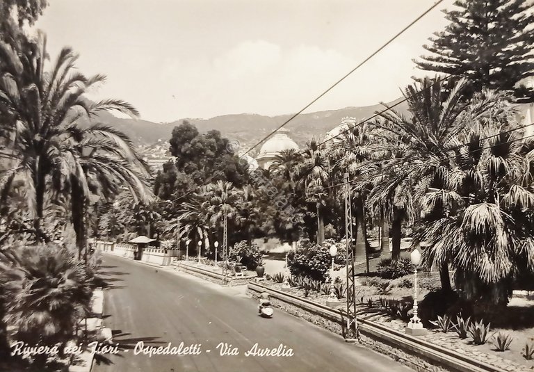 Cartolina - Riviera dei Fiori - Ospedaletti - Via Aurelia …