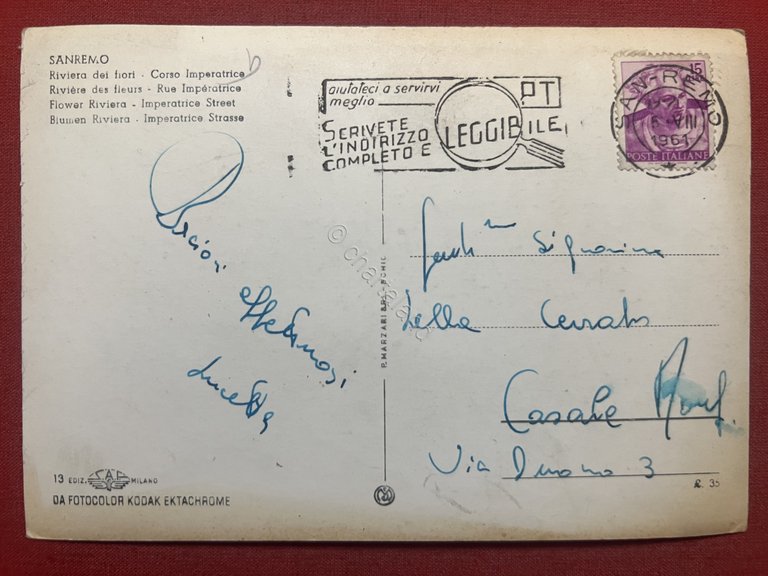 Cartolina - Riviera dei Fiori - Sanremo - Corso Imperatrice …