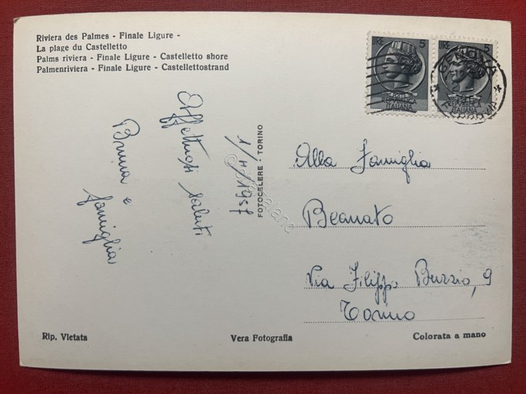 Cartolina - Riviera delle Palme - Finale Ligure - Spiaggia …
