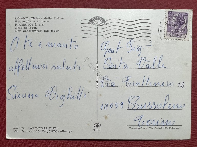 Cartolina - Riviera delle Palme - Loano ( Savona ) …