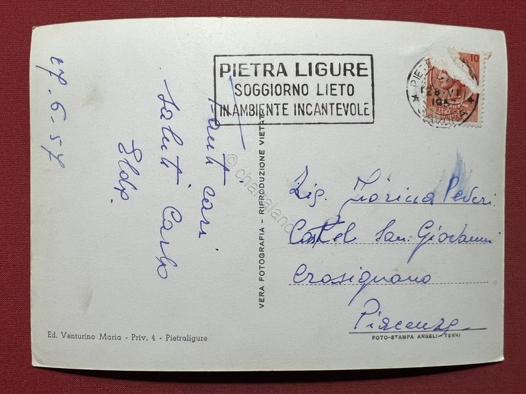 Cartolina - Riviera delle Palme - Pietra Ligure - Hotel …