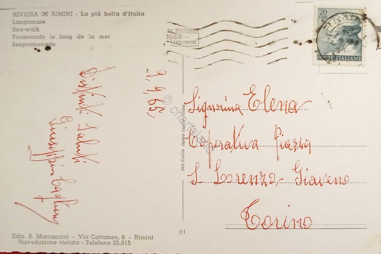 Cartolina - Riviera di Rimini - Lungomare - 1965 | Immagine Gallery 5