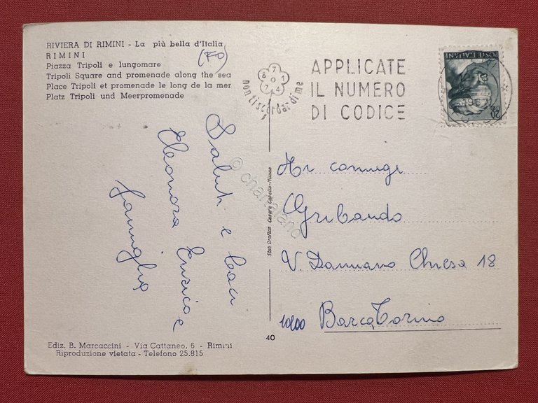 Cartolina - Riviera di Rimini - Rimini - Piazza Tripoli …