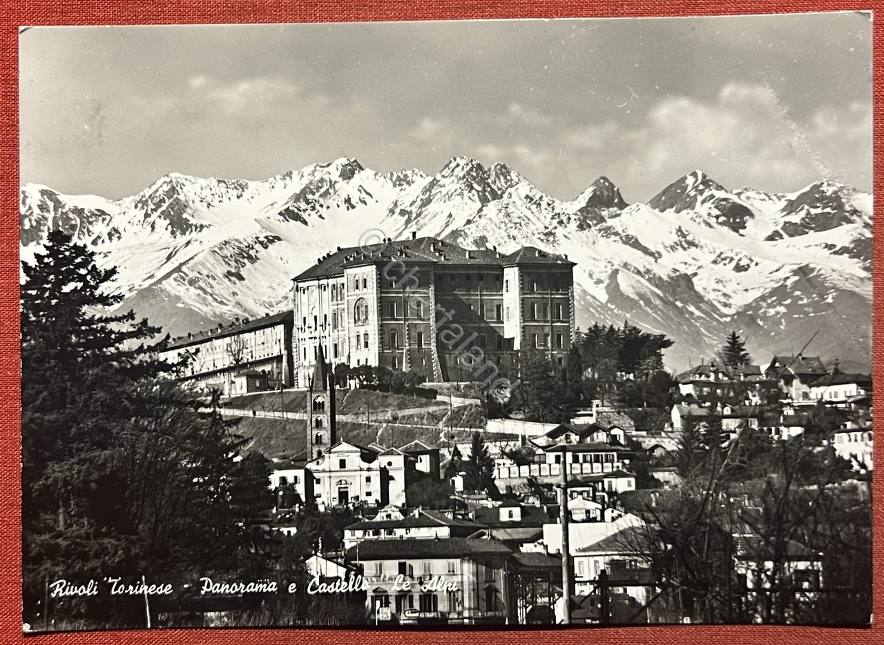 Cartolina - Rivoli Torinese - Panorama e Castello Le Alpi …