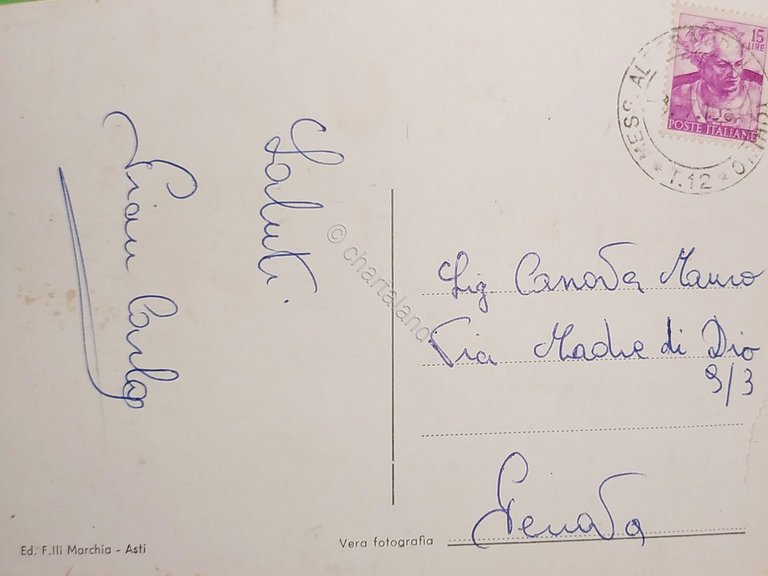 Cartolina - Rocchetta Tanaro - Castello Marchese Incisa - 1956