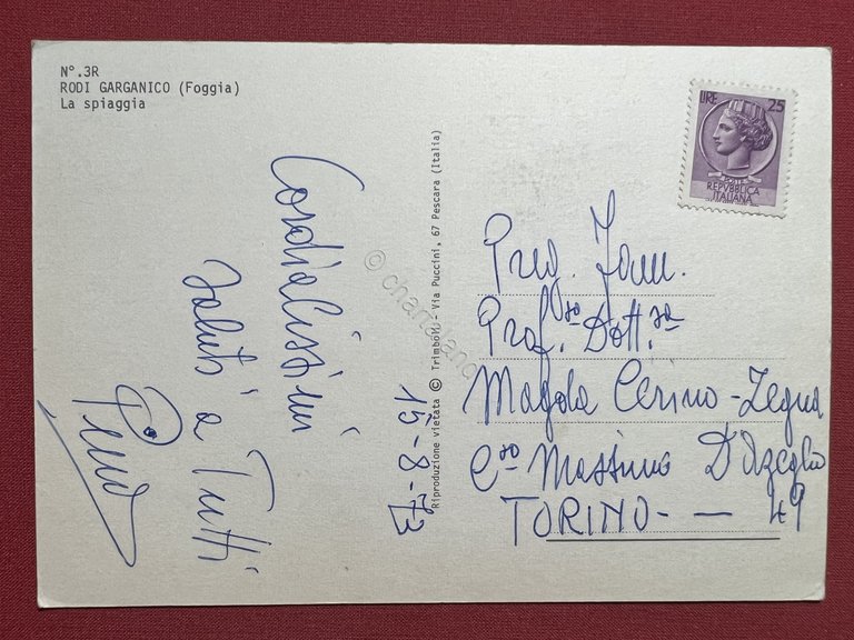 Cartolina - Rodi Garganico ( Foggia ) - La Spiaggia …