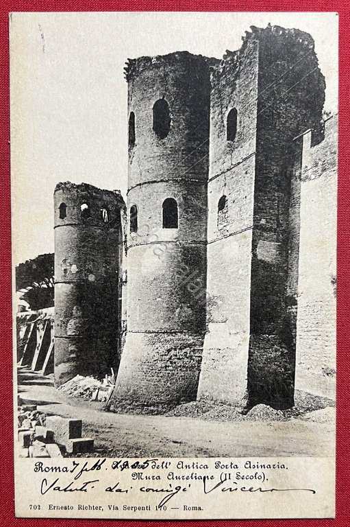 Cartolina - Roma - Antica Porta Asinaria - Mura Aureliane …