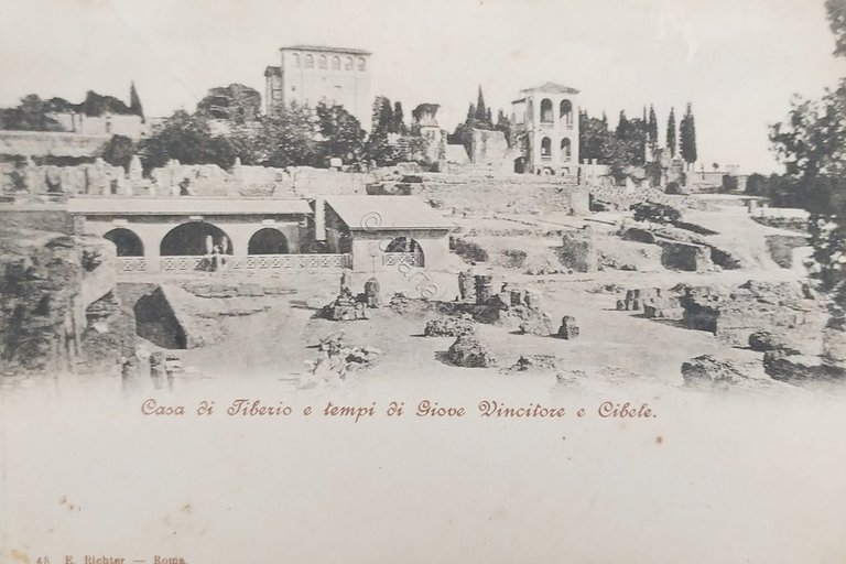 Cartolina - Roma - Casa di Tiberio e templi di …