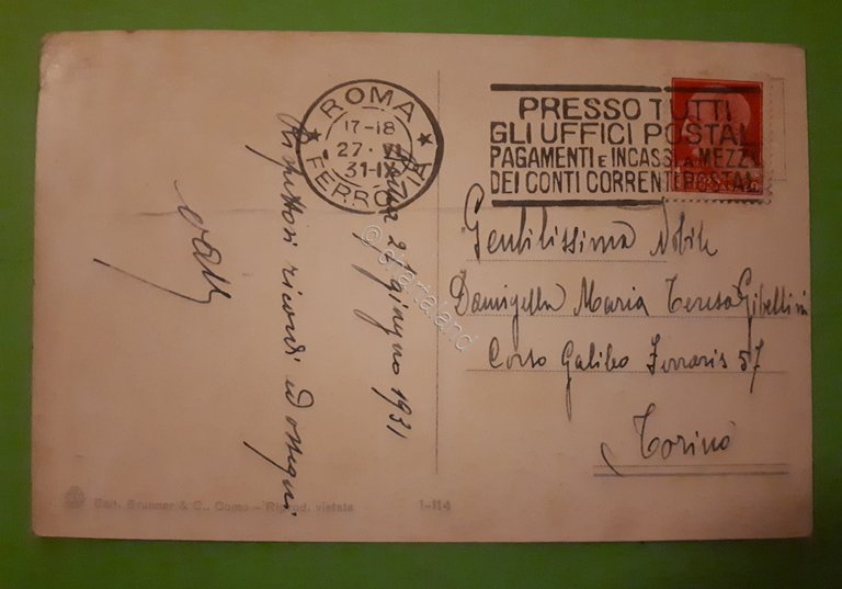 Cartolina - Roma - Foro Romano - 1931