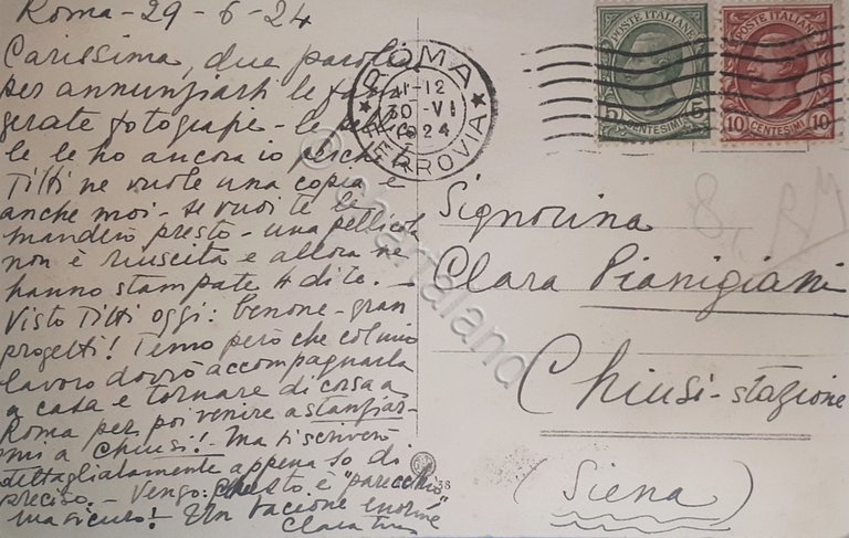 Cartolina - Roma - Palazzo della Villa Medici - 1924