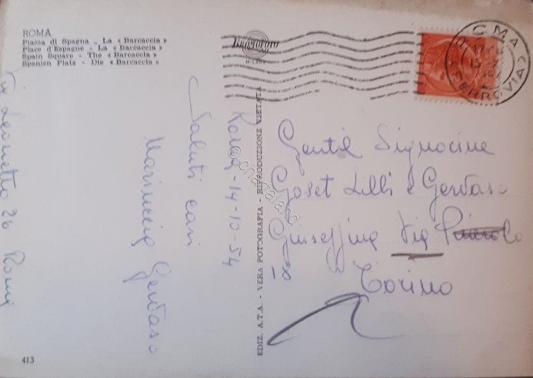 Cartolina - Roma - Piazza di Spagna - La Barcaccia …