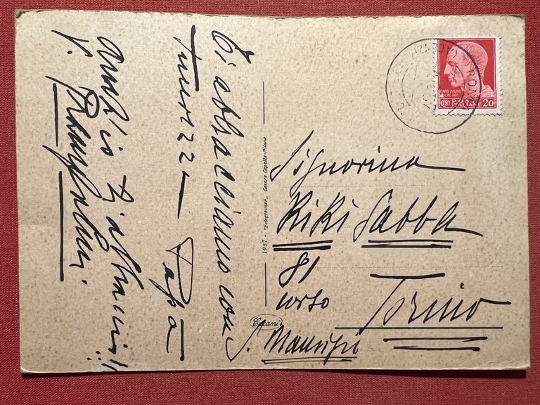 Cartolina - Roma - Ponte Vittorio Emanuele - 1937