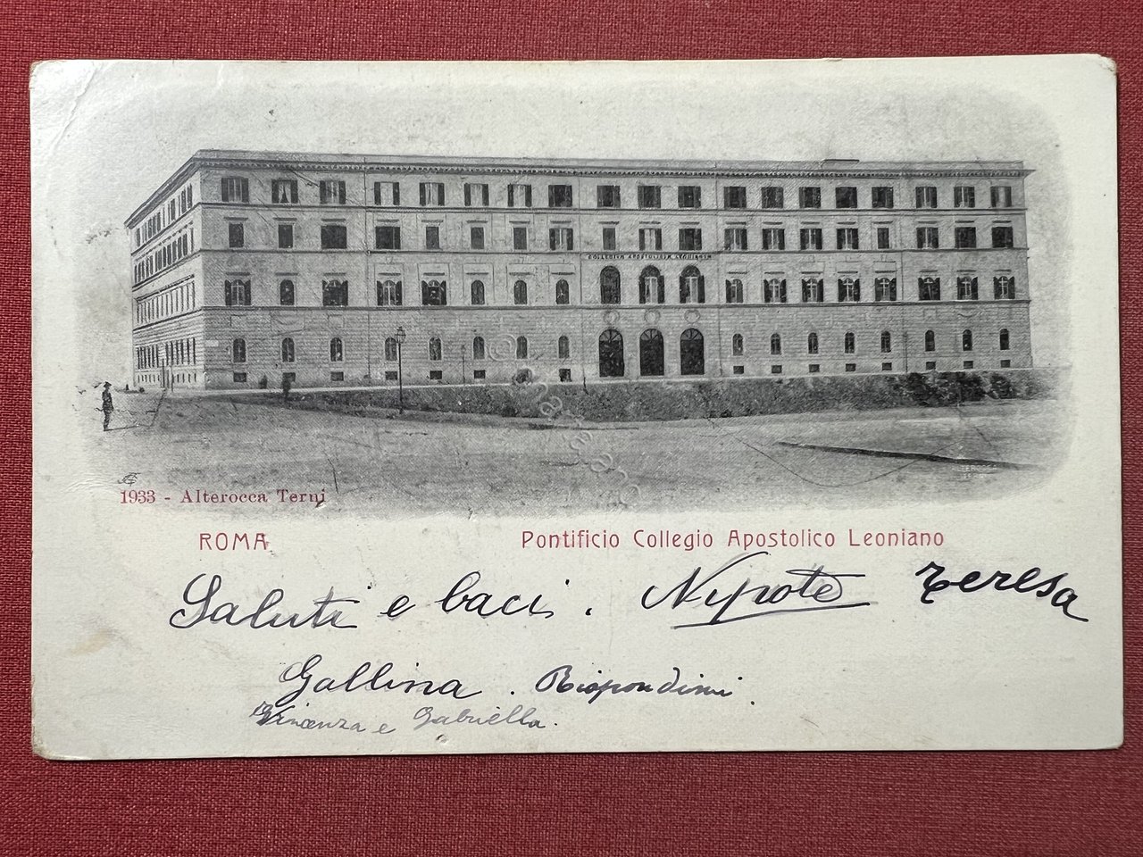 Cartolina - Roma - Pontificio Collegio Apostolico Leoniano - 1903